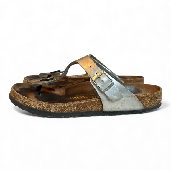 Birkenstock Silver Metallic Sandals, Size 40/9 - Picture 3 of 6